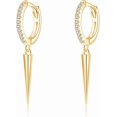 thumbnail image 1 of Sterling Silver Spike Earrings Hoop for Women Teens Geometric Huggie Hoop Earrings Drop Punk Earrings Minimalist Huggie, 1 of 10