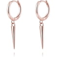 thumbnail image 1 of Sterling Silver Spike Small Hoop Earrings for Women Teens Geometric Hoop Earrings Huggie Drop, 1 of 10