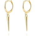 thumbnail image 1 of Sterling Silver Spike Small Hoop Earrings for Women Teens Geometric Hoop Earrings Huggie Drop, 1 of 10