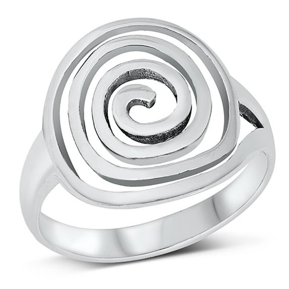 Sterling Silver Spiral Statement Ring Size 9