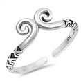 thumbnail image 1 of Sterling Silver Spiral Toe Ring Oxidized Adjustable Swirl Midi Band 925 Jewelry Female Unisex, 1 of 4