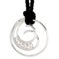 thumbnail image 1 of Sterling Silver Spiral-inspired Graduated Journey Pendant w/ 5 High Quality CZ Stones, 1 1/8" (29 mm) tall, 1 of 1