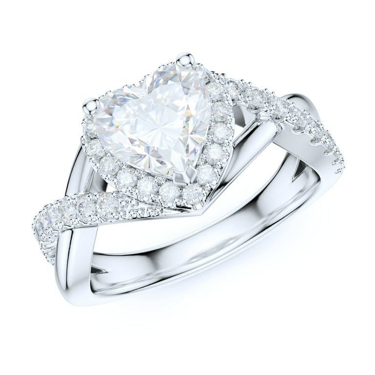 Sterling Silver Fancy Diamond Heart Ring Sterling Silver Fancy Diamond Heart Ring