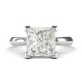 thumbnail image 1 of Sterling Silver Square 8mm Simulated Princess Cut Diamond Engagement Ring Knife Edge Promise Bridal Ring (8), 1 of 6