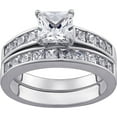 thumbnail image 1 of Sterling Silver Square CZ 2-PC  Wedding Ring Set, 1 of 1