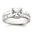 thumbnail image 1 of 925 Sterling Silver Square Cubic Zirconia Ring Size 6 Ring for Women, 1 of 2