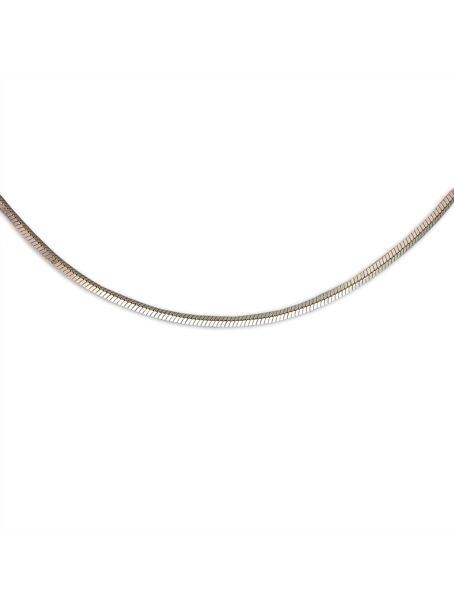 Sterling Silver Square Diamond Cut Snake Chain Necklace, 18"