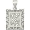 thumbnail image 1 of Sterling Silver Square Diamond-cut Letter K Initial Pendant Solid Casted Polished Classic Glistening Luxurious A classic choice for celebrating love and achievement, 1 of 4