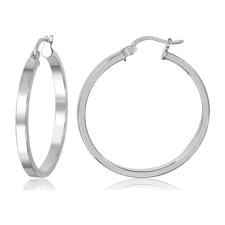 Flat sterling silver earrings deals