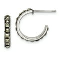 thumbnail image 1 of Sterling Silver Square Marcasite 15x3.5 Hoop Post Earrings, 1 of 3
