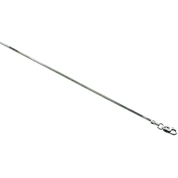 Sterling Silver Square Snake Chain Necklace 1mm thin Necklace Nickel Free Italy, 16 inch