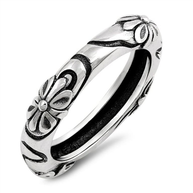 Sterling Silver Square Tube Band Ring Size 8 Walmart
