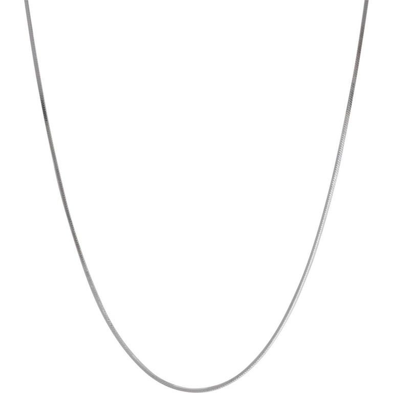 Sterling Silver Squared Herringbone Necklace 24