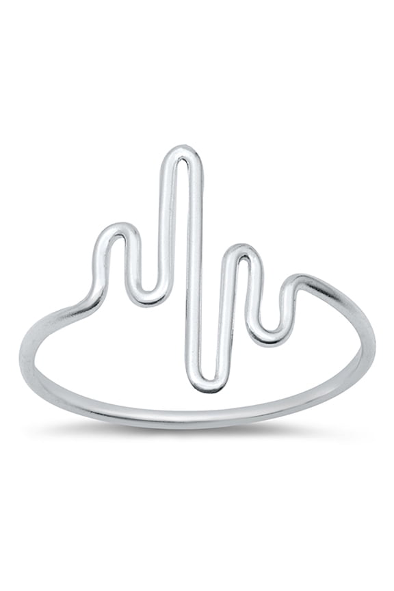 Sterling Silver Squiggly Wire Ring Size 3