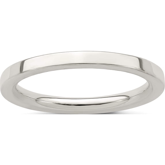 Sterling Silver Ss 2mm Comfort Fit Flat Size 6.5 Band Made In United States qcfb020-6.5