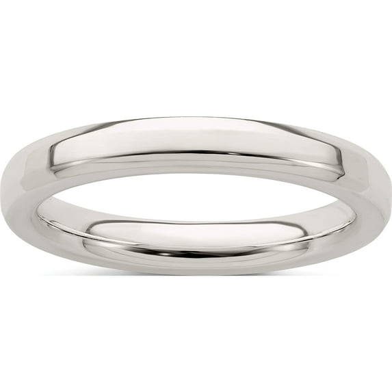 Sterling Silver Ss 3mm Bevel Edge Size 6 Band Made In United States qbec030-6