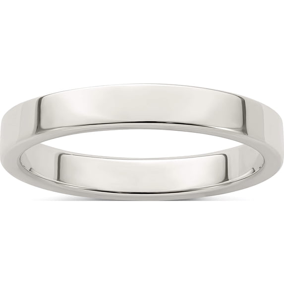 Sterling Silver Ss 3mm Flat Size 13 Band Made In United States qwfb030-13
