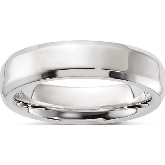 Sterling Silver Ss 5mm Bevel Edge Size 8.5 Band Made In United States qbec050-8.5