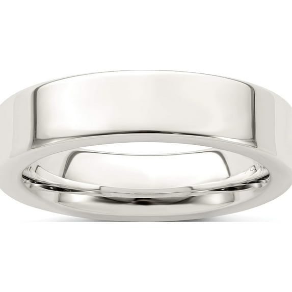 Sterling Silver Ss 5mm Comfort Fit Flat Size 12.5 Band Made In United States qcfb050-12.5