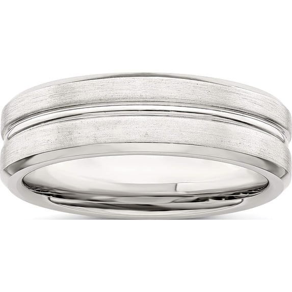 Sterling Silver Ss 6mm Brushed Fancy Band Size 13 Made In United States qwb107b-13
