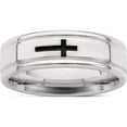 thumbnail image 1 of Sterling Silver Ss 6mm Enamel Cross Fancy Band Size 13.5 Made In United States qwb126-13.5, 1 of 5