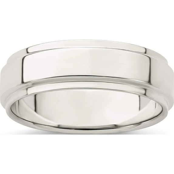 Sterling Silver Ss 6mm Flat With Step Edge Size 6.5 Band Made In United States qwfe060-6.5