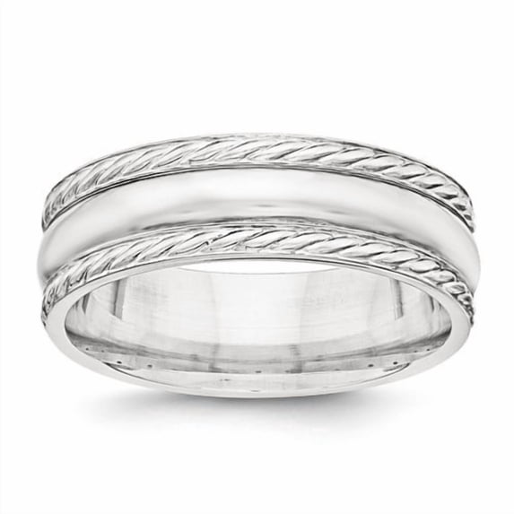 925 Sterling Silver 6mm Polished Fancy Band Size 11