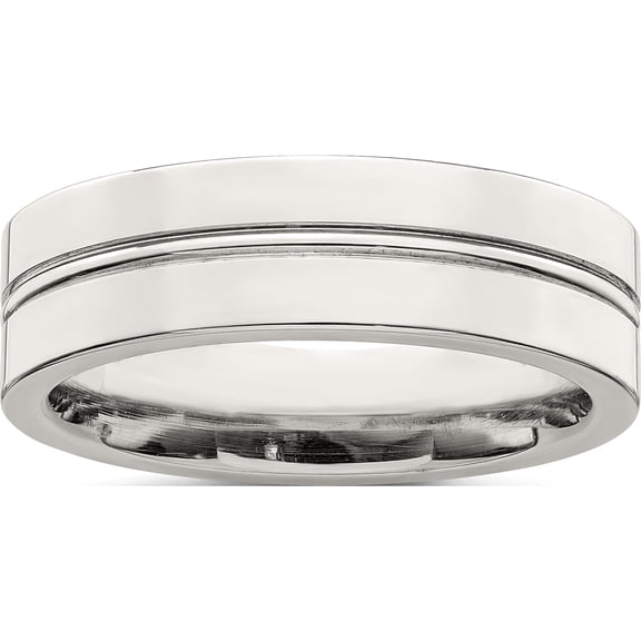 Sterling Silver Ss 6mm Polished Fancy Band Size 8 Made In United States qwb117-8