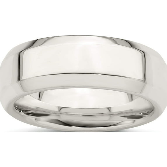 Sterling Silver Ss 7mm Bevel Edge Size 13 Band Made In United States qbec070-13