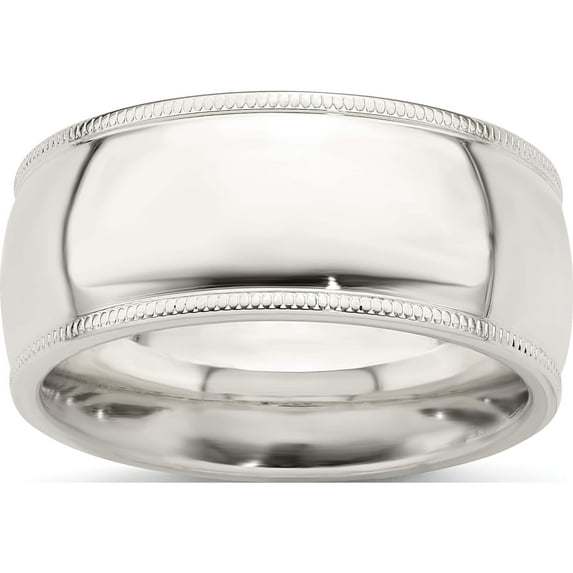Sterling Silver Ss 9mm Comfort Fit Milgrain Size 5 Band Made In United States qcfm090-5