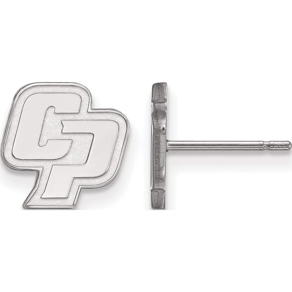 Sterling Silver Ss Rh-P Logo Art California Polytechnic State U. Xs Post Earring Made In United States ss005cpy