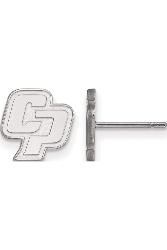 Sterling Silver Ss Rh-P Logo Art California Polytechnic State U. Xs Post Earring Made In United States ss005cpy