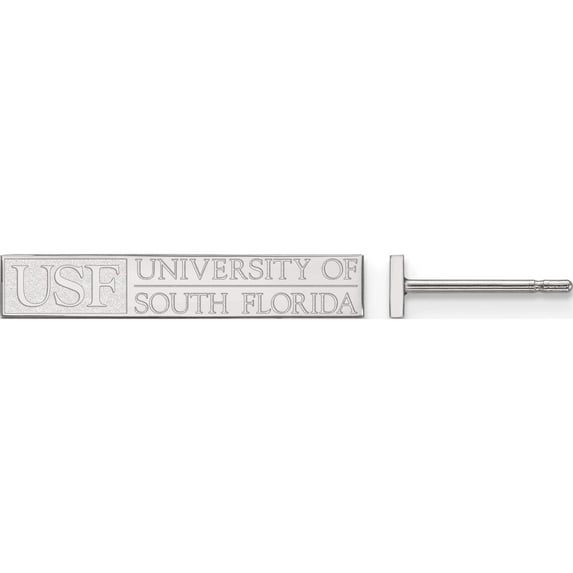 Sterling Silver Ss Rh-Plat La University Of South Florida Xs Post Earring Made In United States ss030usfl