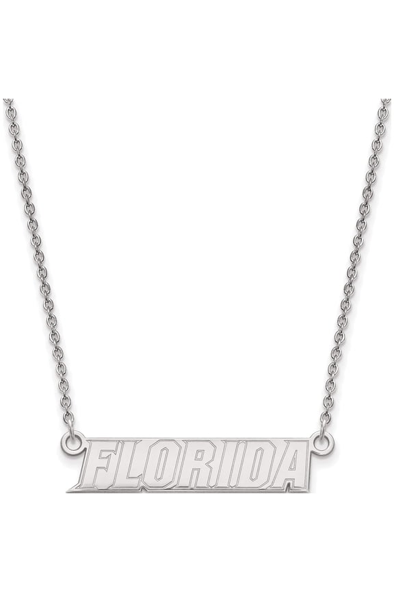 Sterling Silver Ss Rh-Plat Logoart University Of Florida Small Pendant With Necklace Made In United States ss094ufl-18
