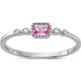 thumbnail image 1 of Sterling Silver Ss Rhodium-Plated .43Created Pink Sapphire And .02Cr. Ringsize 6 (Width 1.59) - Jbsp, 1 of 5
