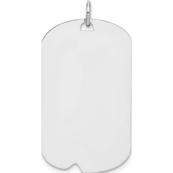 925 Sterling Silver Engravable Dog Tag Polished Front/Satin Back Disc (18x36mm) Pendant / Charm