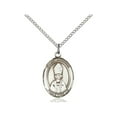 thumbnail image 1 of Sterling Silver St. Anselm of Canterbury Pendant 3/4 x 1/2 inches with Sterling Silver Lite Curb Chain, 1 of 1