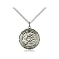 thumbnail image 1 of Sterling Silver St. Anthony Pendant 3/4 x 5/8 inches with 18 inch Sterling Silver Curb Chain, 1 of 1