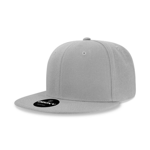 Decky 6020 6 Panel High Profile Structured Acrylic/Polyester Snapback Hat-Grey