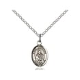 thumbnail image 1 of Sterling Silver St. Christian Demosthenes Pendant 1/2 x 1/4 inches with Sterling Silver Lite Curb Chain, 1 of 1