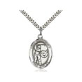 thumbnail image 1 of Sterling Silver St. Christopher / Golf Pendant 1 x 3/4 inches with Heavy Curb Chain, 1 of 1