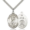 thumbnail image 1 of Sterling Silver St. Christopher Pendant 1 X 1 1/4 inches with Heavy Curb Chain, 1 of 1