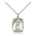 thumbnail image 1 of Sterling Silver St. Christopher Pendant 3/4 X 1/2 inches with 18 inch Sterling Silver Curb Chain, 1 of 1