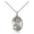 thumbnail image 1 of Sterling Silver St. Christopher/Swimming Pendant 3/4 x 1/2 inches with Sterling Silver Lite Curb Chain, 1 of 1