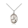 thumbnail image 1 of Sterling Silver St. Christopher/Track & Field Pendant 3/4 x 1/2 inches with Sterling Silver Lite Curb Chain, 1 of 1