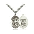 thumbnail image 1 of Sterling Silver St. George Pendant 1 x 3/4 inches with Heavy Curb Chain, 1 of 1