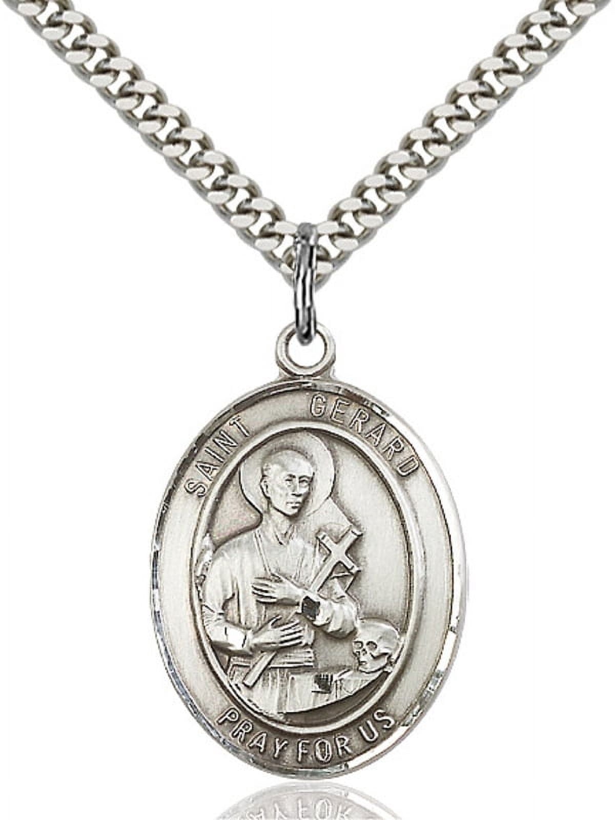 Sterling Silver St. Gerard Majella Pendant 1 x 3/4 inches with Heavy ...