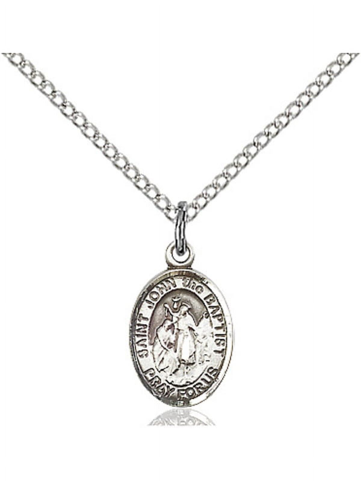 Sterling Silver St. John the Baptist Pendant 1/2 x 1/4 inches with ...