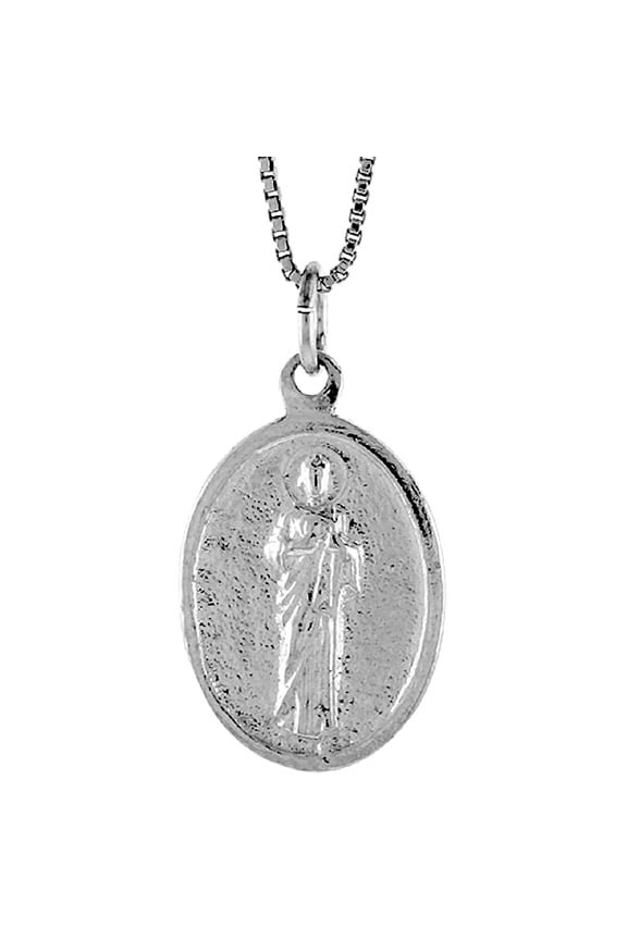 Sterling Silver St Joseph Medal, 7/8 inch