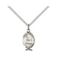 thumbnail image 1 of Sterling Silver St. Joshua Pendant 1/2 x 1/4 inches with Sterling Silver Lite Curb Chain, 1 of 1